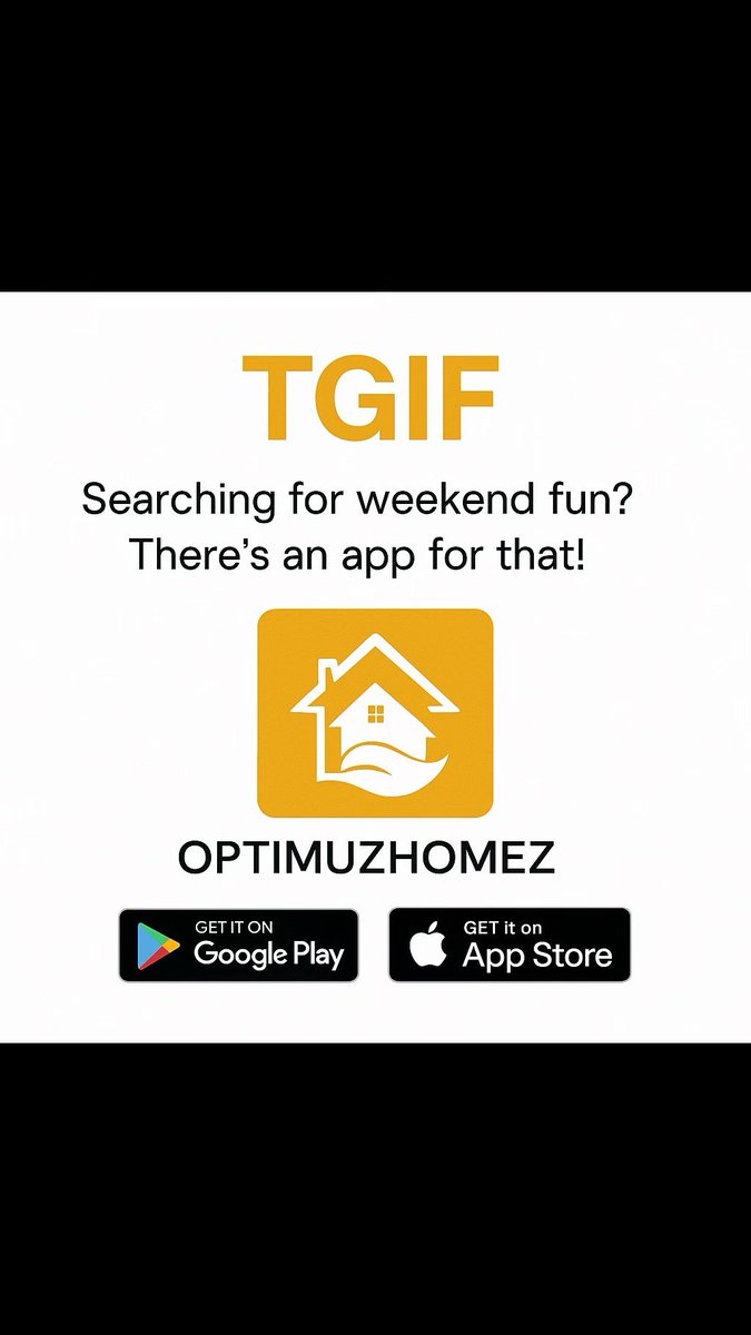 OPTIMUZHOMEZ's tweet image. TGIF just got better! 
Whether you’re house-hunting or planning your next move, OptimuzHomez has your weekend sorted. 

Download the app now and discover homes at your fingertips
#optimuzhomez #Gimmdat #homeapp