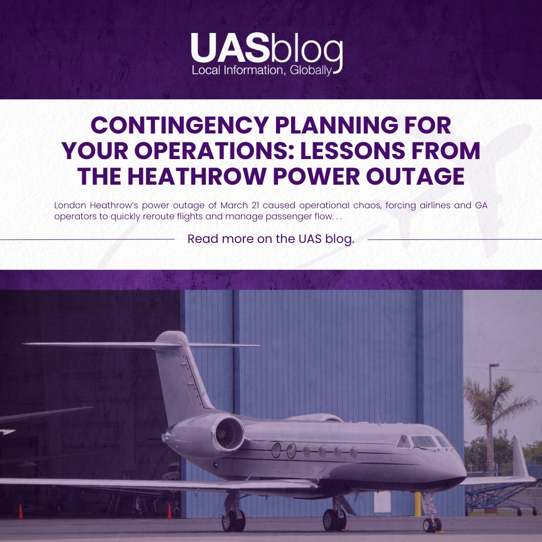 UAS_aero's tweet image. #UASblog
The unexpected power outage at London Heathrow on March 21 brought business aviation to a standstill, reminding us all just how critical contingency planning is in an unpredictable world. From rerouting strategies to emergency communication protocols, every second counts…