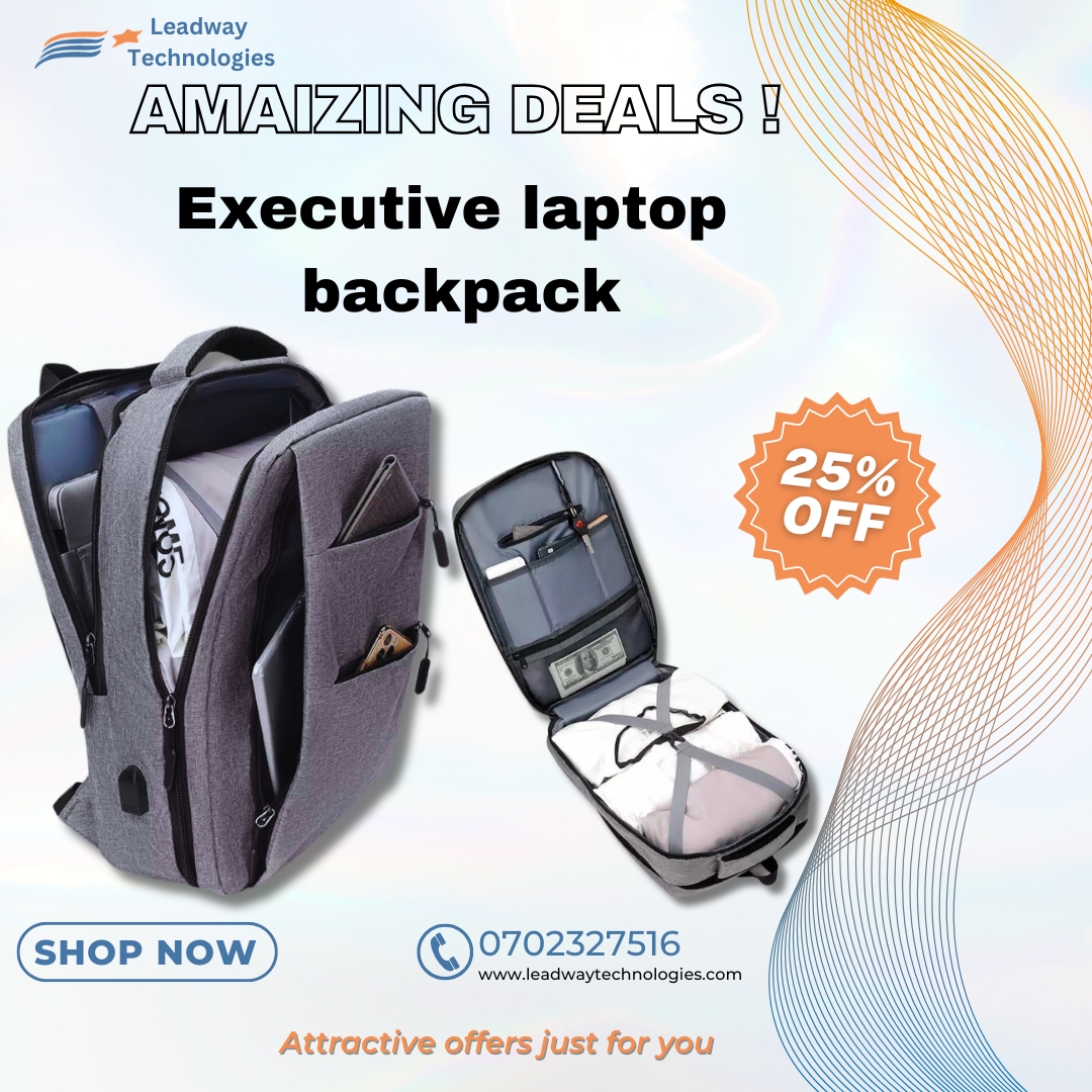 LeadwayTechLLP's tweet image. 🎒 Executive Multifunction Backpack – 
✅ Sleek for business, comfy for travel
✅ Padded laptop compartment (up to 15.6")
✅ Water-resistant &amp;amp; durable fabric
📞 Call/DM to grab yours today! 0702327516
#BusinessBackpack #LaptopBag #TravelSmart #UnisexStyle #LeadwayTechnologies