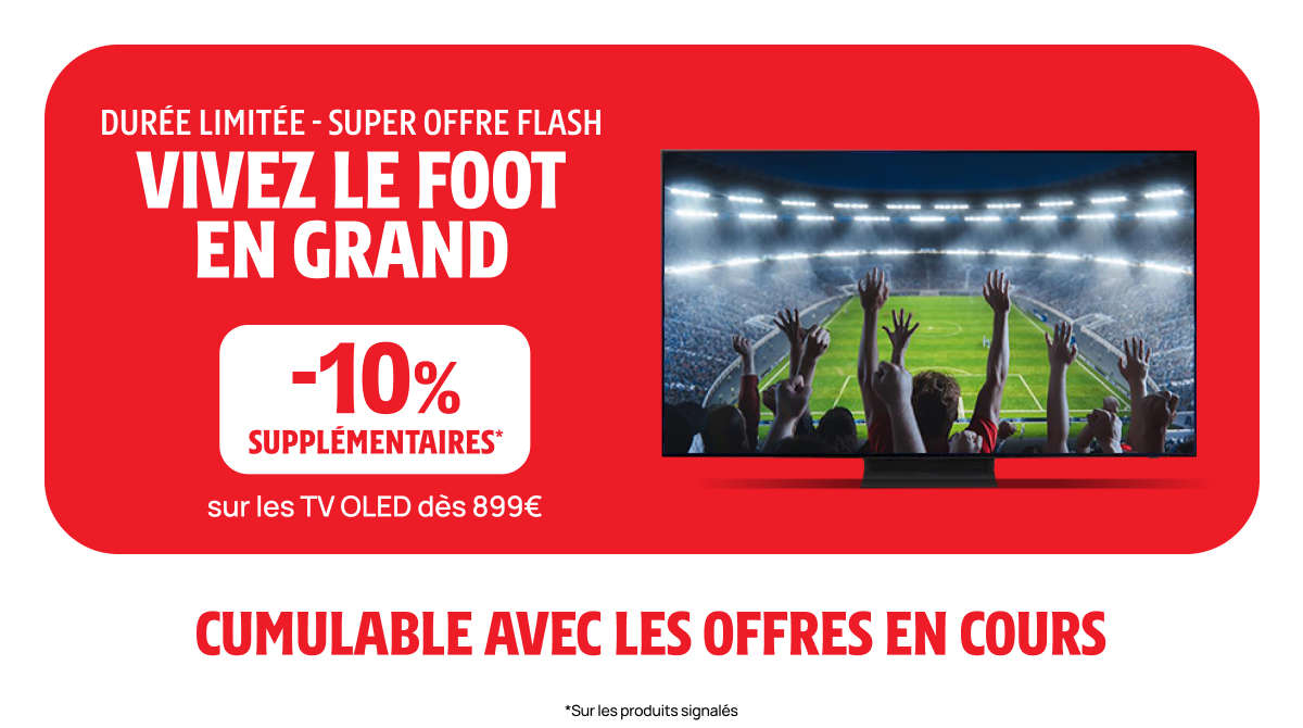 #OffreFlash 🚨 Profitez de 10% de remise supplémentaires sur les téléviseurs OLED chez Darty jusqu'au 28 avril, en ligne et en magasin🛒, avec des offres cumulables et des exclusions limitées ! 🎉👉urlr.me/PsJMKb