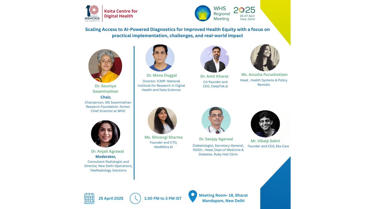 KCDH_A's tweet image. Join us virtually at an exciting session on "Scaling access to AI-Powered Diagnostics for improved health equity" at the @whsnewdelhi2025
#WHRMNewDelhi2025
link to join: youtube.com/live/pk7HFhEmS…