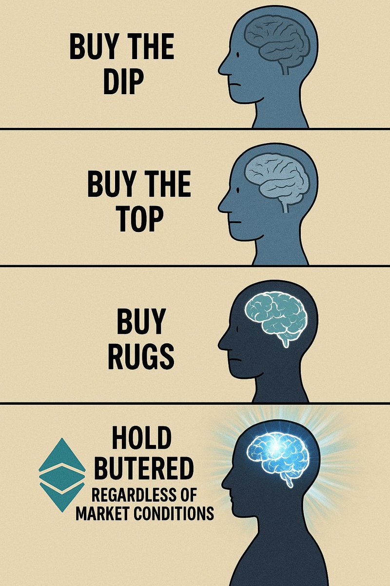 ButeredCoin's tweet photo. Buying dips is cute. Holding rugs is funny. Holding $BUTERED is spiritual.

#memecoin #SolanaMemeCoins #Butered https://t.co/IiRu1gQ9PI