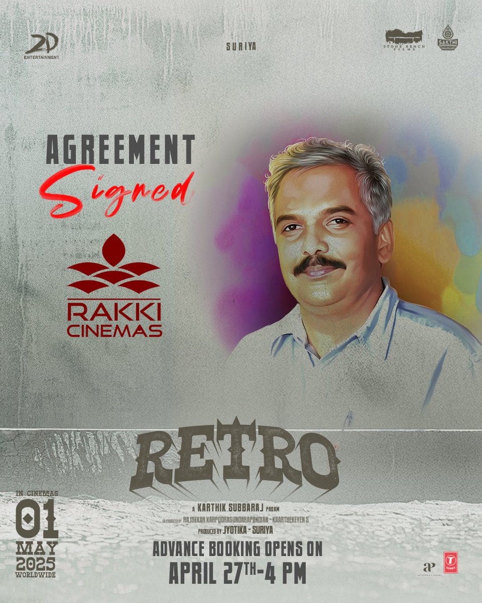 Rakki Cinemas (@rakkicinemas) on Twitter photo It's official! <a href="/rakkicinemas/">Rakki Cinemas</a> We join the RETRO wave.
Agreement signed and sealed - Get ready to witness the magic from May 1st!
Advance bookings open April 27 | 4 PM
#RetroFromMay1 #LoveLaughterWar <a href="/rakkicinemas/">Rakki Cinemas</a>,#RakkiTRL & #MeenakshiCinemas. It's official! <a href="/rakkicinemas/">Rakki Cinemas</a> We join the RETRO wave.
Agreement signed and sealed - Get ready to witness the magic from May 1st!
Advance bookings open April 27 | 4 PM
#RetroFromMay1 #LoveLaughterWar <a href="/rakkicinemas/">Rakki Cinemas</a>,#RakkiTRL & #MeenakshiCinemas.