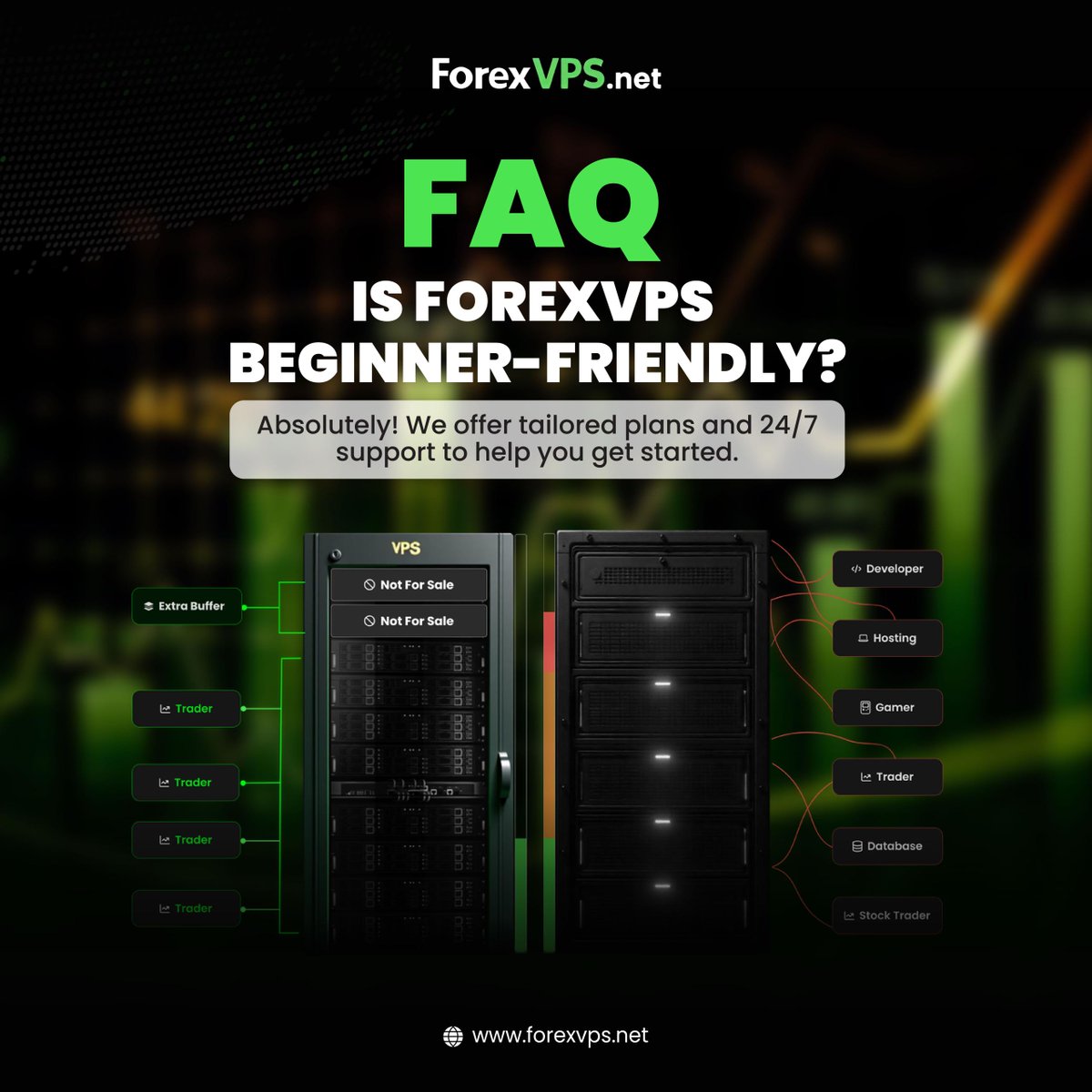 A general VPS is built for everything—hosting, gaming, databases, and trading—all competing for the same resources. This can lead to higher latency, slower performance, and instability when you need reliability the most.

A Forex VPS is different. It’s designed exclusively for