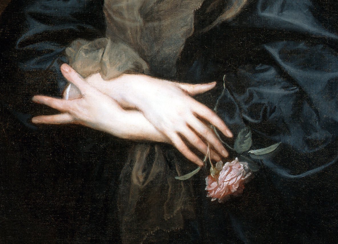 Anthony van Dyck - Portrait of a Woman with a Rose /detail