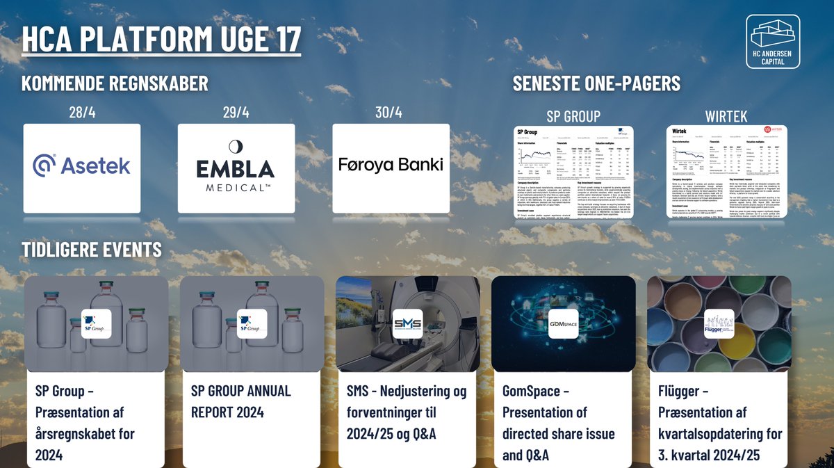 🇩🇰Dagens aktienyheder 25/04: Curasight, GreenMobility og Aktier med Friis

Læs dagens aktienyheder her: inderes.dk/analyst-commen…

Disclaimer: HC Andersen Capital modtager betaling fra de nævnte selskaber for en Digital IR abonnementsaftale. CEO i HC Andersen Capital, Tue