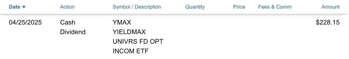 grostad's tweet photo. Yay for dividend day! $FBY $QDTE $YMAX https://t.co/eSJawN3v2y