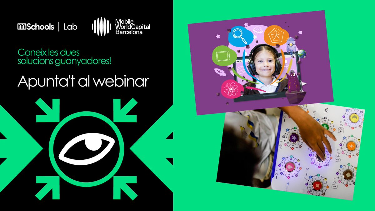 📢 Vols conèixer les dues solucions guanyadores d’aquesta edició de #mSchoolsLab per poder pilotar-les al teu centre durant el curs 2025/26?
👉Si formes part d’un centre educatiu públic o concertat de Catalunya amb cursos de primària, t’animem a participar en el #webinar