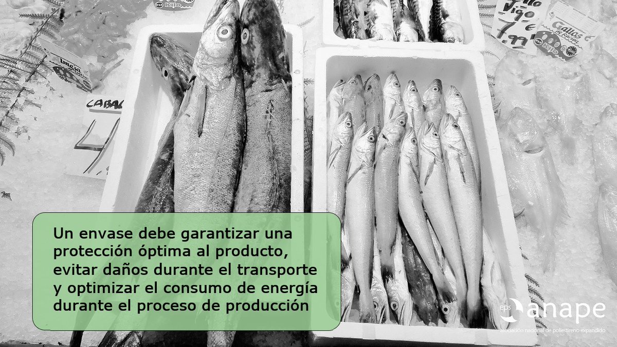 Por sus excelentes propiedades #versatilidad #Ligereza  #Normalización #CapacidadTérmica la Caja de #EPS es la solución logística para la industria de pescado. 
El EPS es un material apto para #ContactoAlimentario y cumple todas las regulaciones vigentes
anape.es/wp-content/upl…