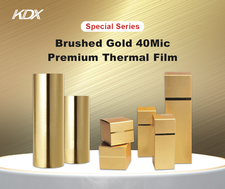 KDXFILM's tweet photo. This Premium Brushed Gold 40Mic Thermal Film features a stunning brushed metal finish in an eye-catching gold hue—resembling stainless steel. 🌟✨
Perfect for book covers, luxury packaging, brochures, labels, and gift cards. 📚🎁📝����
#ThermalFILM
#ThermalLaminationFILM
#KDXFilm https://t.co/inKDGReQN1