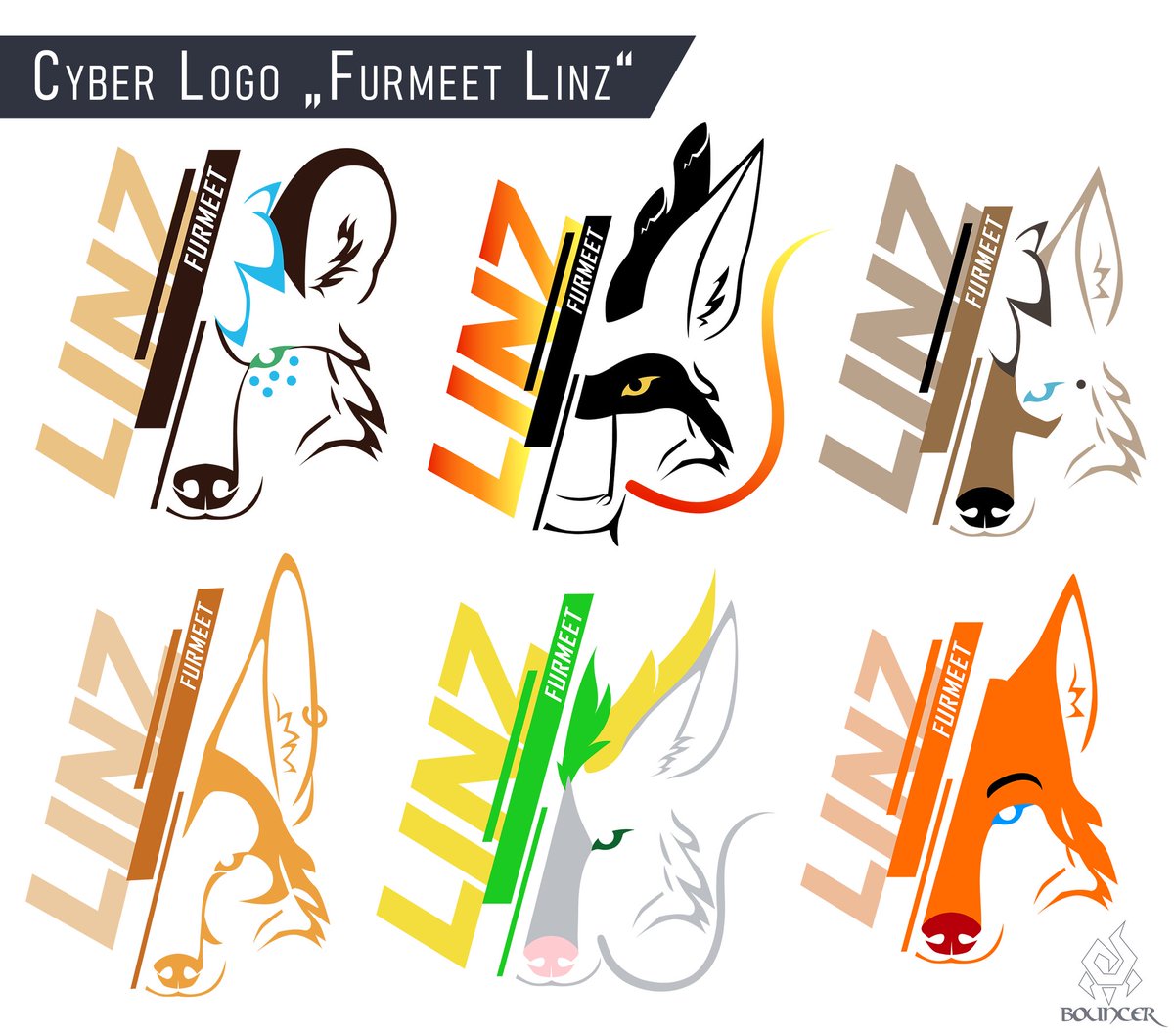 I was commissioned by <a href="/nahalo95/">Nahalo|Lightning 🔜 AWO</a> to create Cyber Logos for the organizers of the "Linzer Furmeet". :D
They had these logos printed on t-shirts. ^^

Thank you again x3