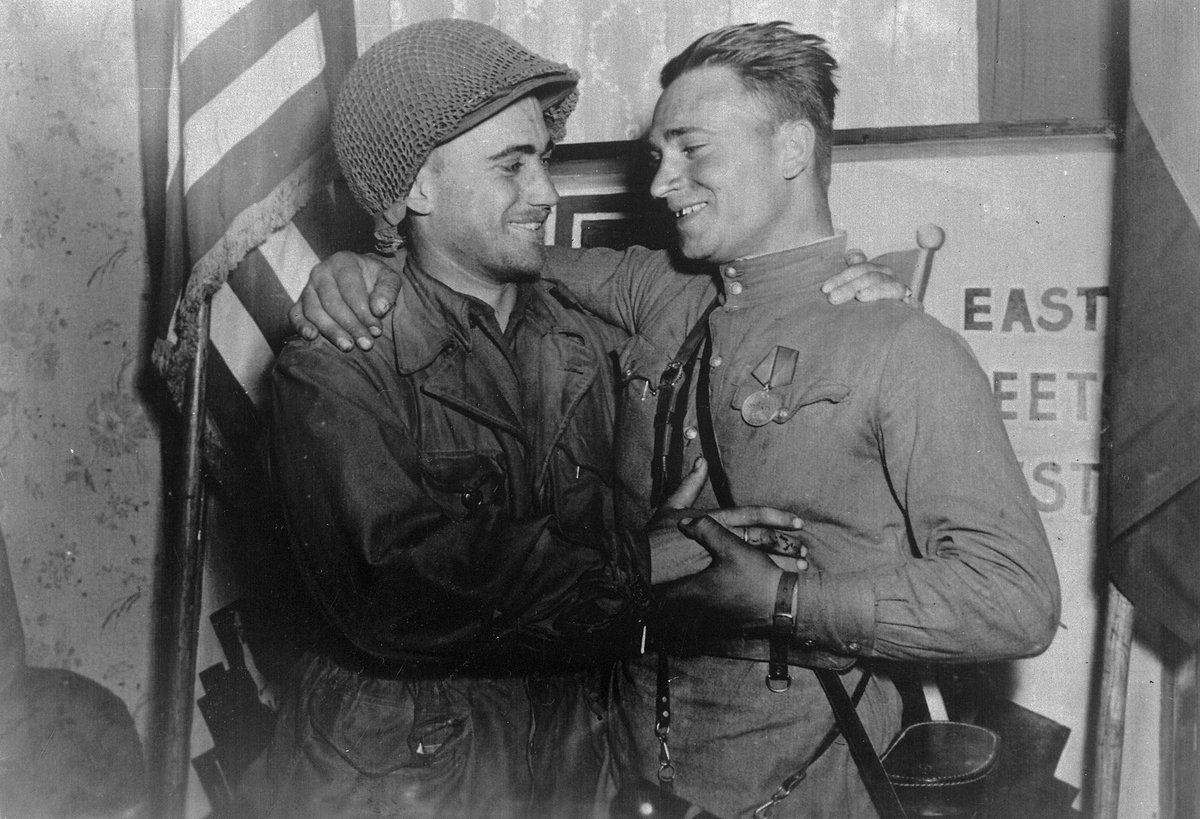 Today marks the 80th #Anniversary of the historic Meeting on the Elbe of #Soviet &amp; #US. soldiers. 

It was just days away before Nazi Germany’s surrender. Success is always in unity. History remembers!