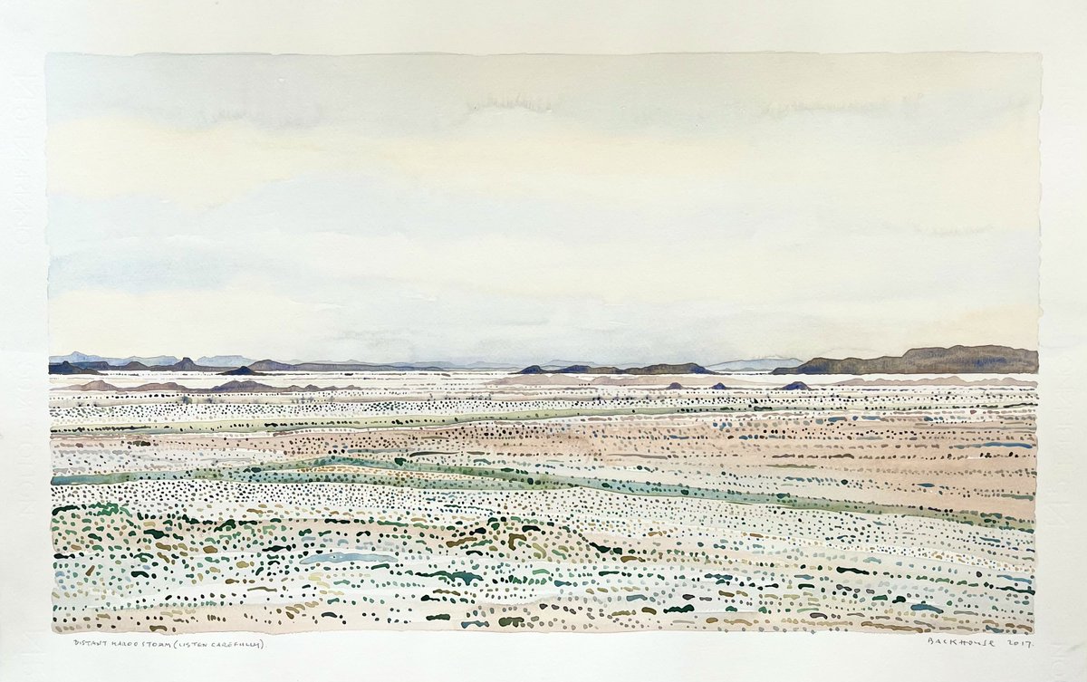 Gallery2art's tweet photo. Extended until May 10!
Distant Karoo Storm (listen carefully), Watercolour on paper, 38 x 63cm, 2017, Framed
GREEN IS NOT A COLOUR
Bruce Backhouse
#art #artist #artwork #soloshow #artgallery #artdaily #artfirst #southafricanartist #exhibition #artshow #contemporaryart #painting https://t.co/QGLWroLHGt
