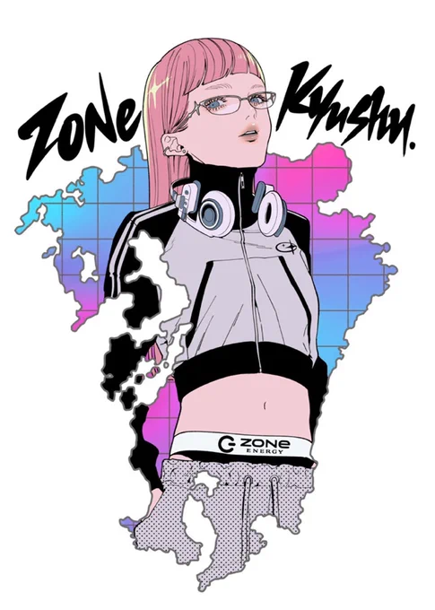 ZONeエナジー エリア応援キャンペーン第1弾として、出身でもある九州ブーストのイラストを担当させていただきました