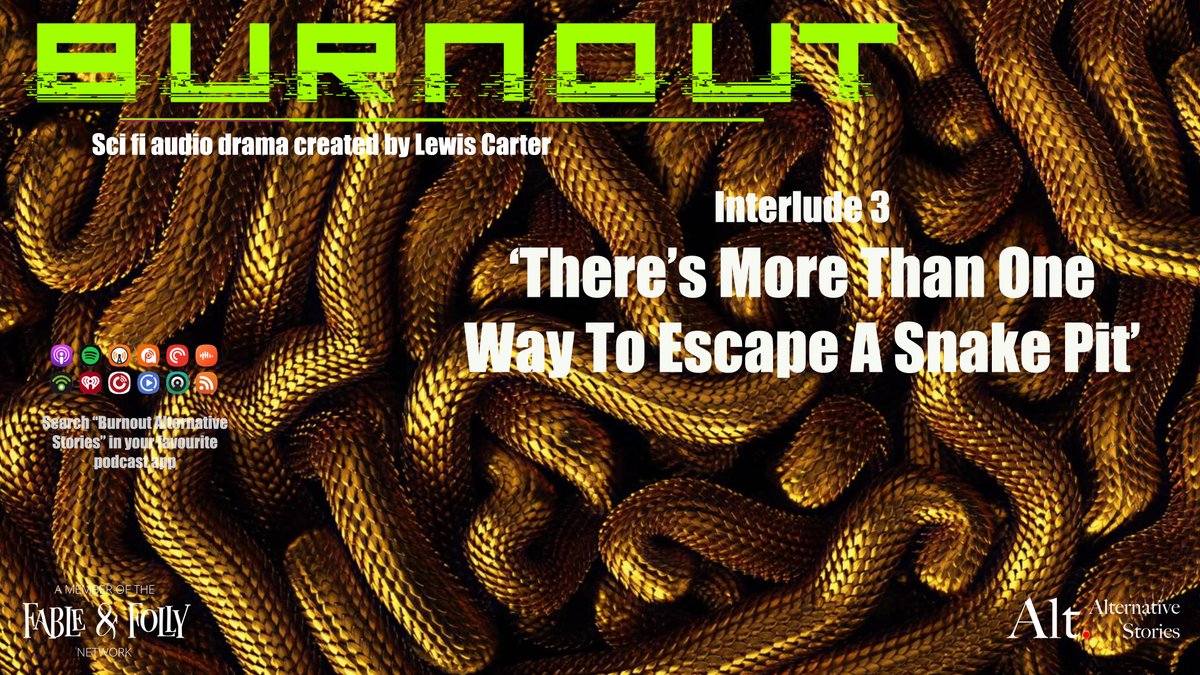 Alternative Stories (@storiesalt) on Twitter photo Out today! A new episode of our #scifi #audiodrama Burnout is written by and stars <a href="/emilyinkpen/">Emily Inkpen (she/her)</a>
You can listen to this episode and catch up on the series here pod.link/1798982875 Out today! A new episode of our #scifi #audiodrama Burnout is written by and stars <a href="/emilyinkpen/">Emily Inkpen (she/her)</a>
You can listen to this episode and catch up on the series here pod.link/1798982875