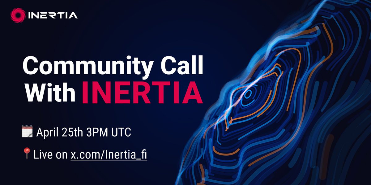 Inertia_fi's tweet photo. 📢 Inertia Community Call Alert

🗓️ April 25th, 3 PM UTC
📍 Join here : https://t.co/LJyoi91Um3

Agenda
🔹 Point Program
🔹 VIP Strategy
🔹 Delegation Event (Inertia Foundation)
🔹 Supported Assets

Set your reminder now! https://t.co/qCzjLBNutB