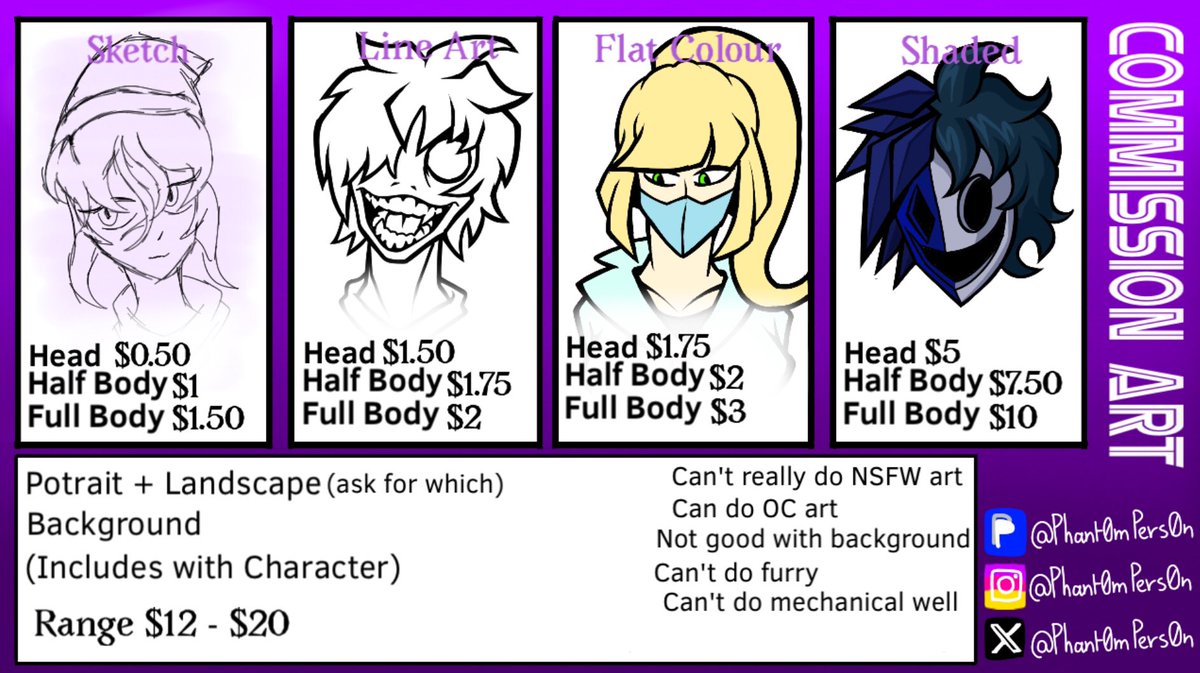Phant0mPers0n's tweet image. #commissionsopen (I am slow at doing art, so it would take some time)