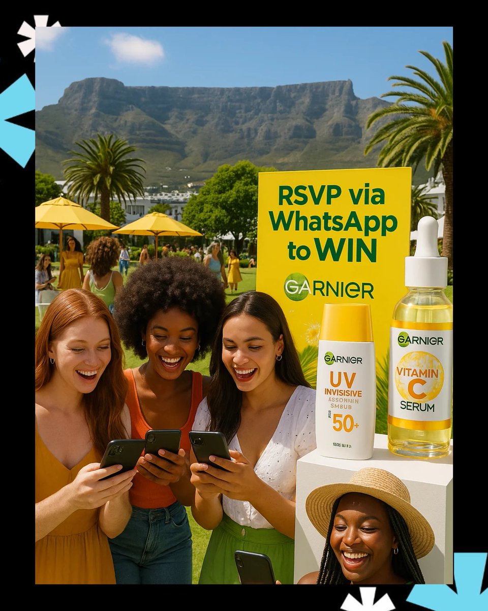 TechsysDigital's tweet image. Sun, skin & smart tech in the Mother City! Garnier turned to Techsys Digital to power up their Cape Town event with a WhatsApp bot – & the results glowed!
Our smart system handled everything from RSVP validation to automated entry tracking! Another example of digital innovation.