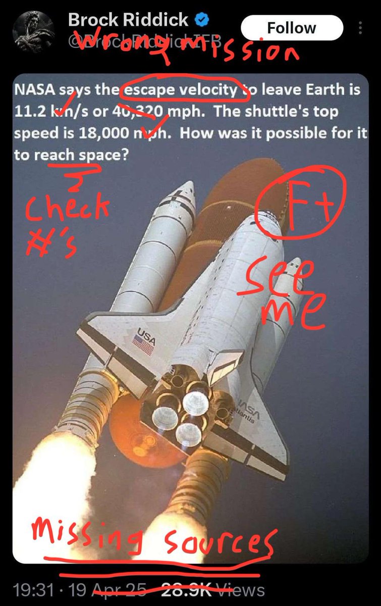FBScienceSub's tweet photo. An Aerospace engineer corrects Brock's homework.
#FlatEarthFails #GottaLieToFlerf #FacebookScience https://t.co/ZeMRNfDiRg