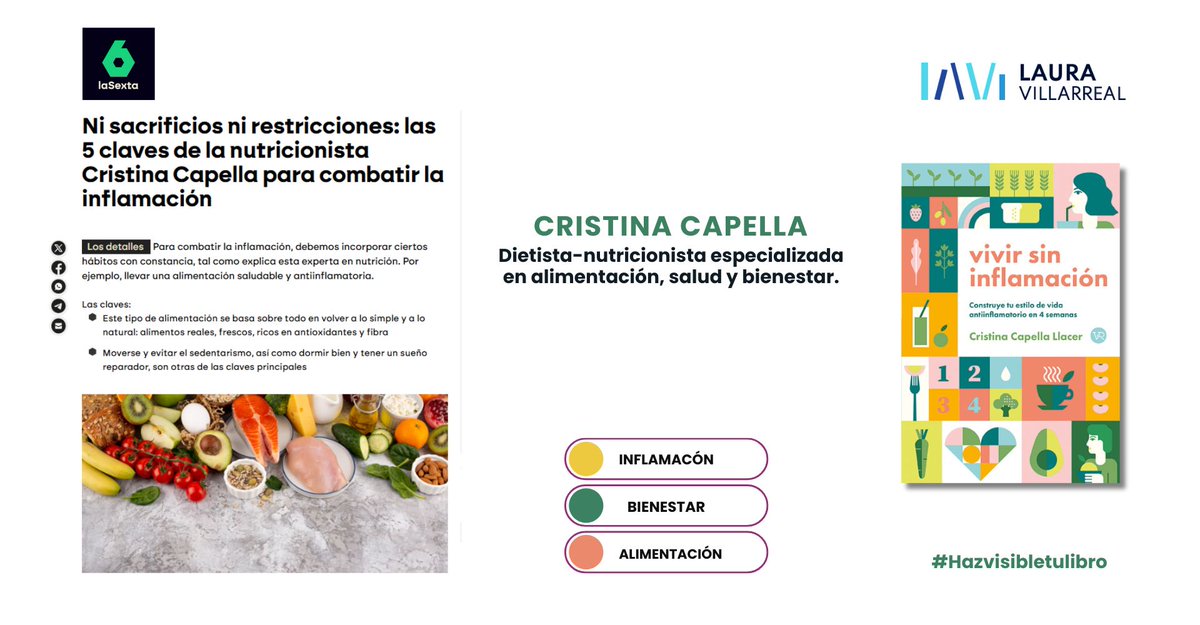🎤 Ni sacrificios ni restricciones: las 5 claves de la nutricionista Cristina Capella Llacer para combatir la inflamación. <a href="/sextaNoticias/">laSexta Noticias</a> <a href="/VREuropaYA/">VR Europa</a> tinyurl.com/2ymefaf3
#nutricion #salud #libro #hazvisibletulibro