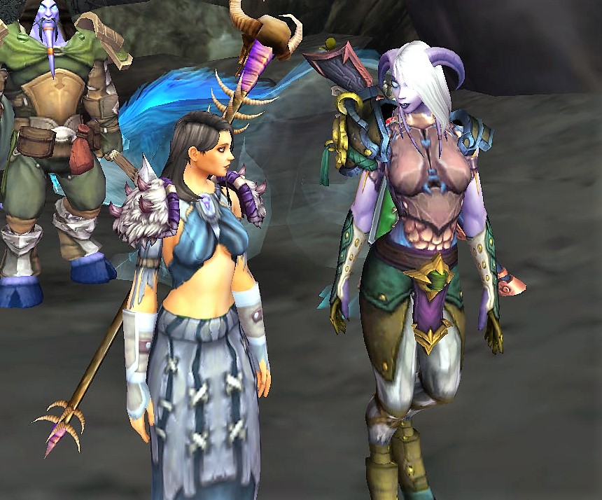 DBsilverdragon's tweet photo. @ReaseStoneheart Taken during Legion (I'm the Draenei) with a friend who is no longer with us (passed due to illness). We had our characters married and taking on demon hordes together. https://t.co/qMVsPJRhz4