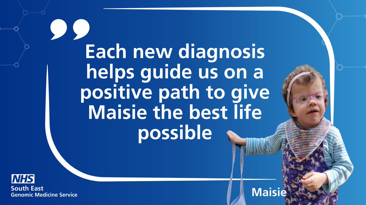 NHS South East Genomic Medicine Service (@segenomics) on Twitter photo Today is DNA Day!🧬
To celebrate we wanted to share Maisie's story.
Maisie genetic diagnosis helped everything to start making sense.
Her mother, Charlotte, shared her daughter's story with us and you can read it here:
lnkd.in/eFhJAwDP
<a href="/charlotte_doody/">Charlotte Doody</a>
<a href="/NHSgms/">NHS Genomic Medicine Service</a> Today is DNA Day!🧬
To celebrate we wanted to share Maisie's story.
Maisie genetic diagnosis helped everything to start making sense.
Her mother, Charlotte, shared her daughter's story with us and you can read it here:
lnkd.in/eFhJAwDP
<a href="/charlotte_doody/">Charlotte Doody</a>
<a href="/NHSgms/">NHS Genomic Medicine Service</a>