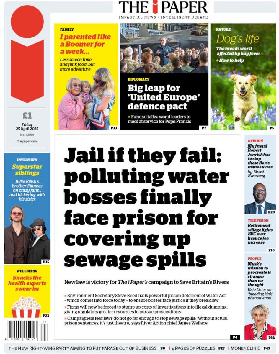 Robert Parkinson (@rwparkinson) on Twitter photo A promise made, a promise kept.
Today the toughest criminal penalties in history come into force again law breaking water executives. A promise made, a promise kept.
Today the toughest criminal penalties in history come into force again law breaking water executives.