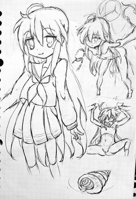 仕事おわー帰宅
教本忘れたので、こなたん模写と落書き 