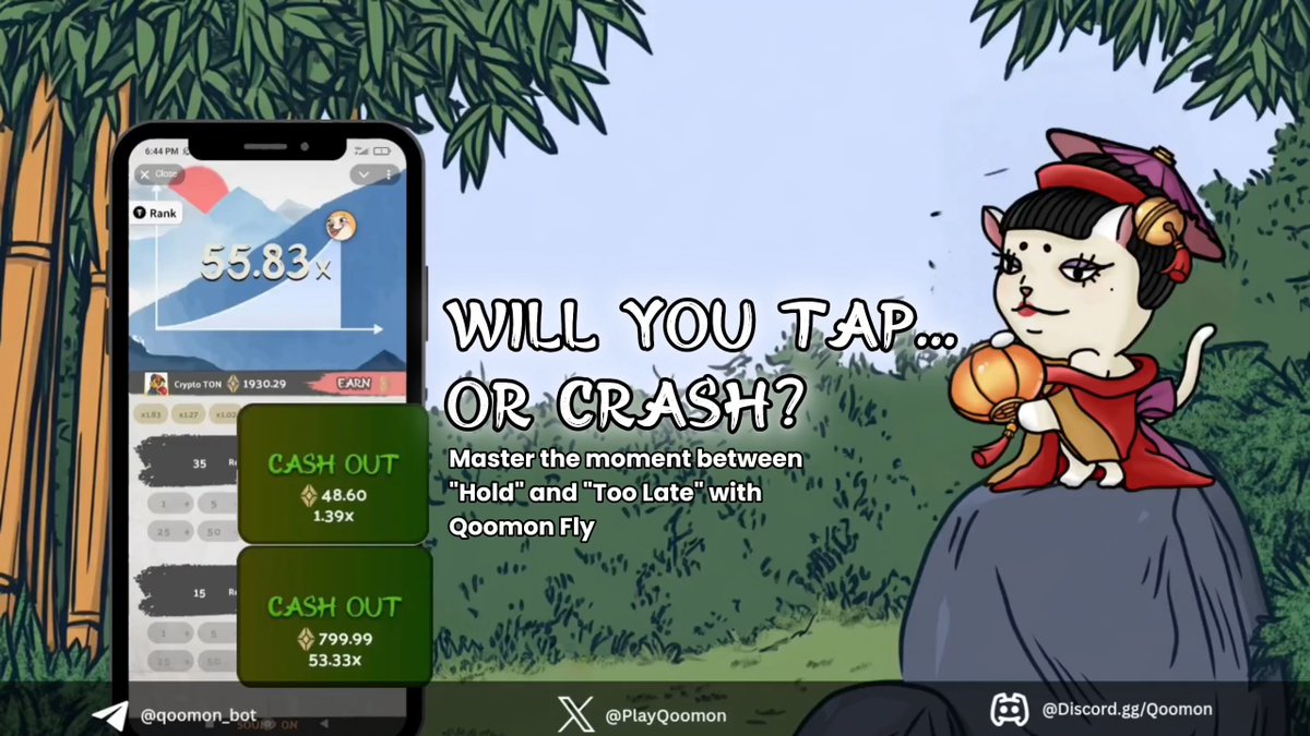 PlayQoomon's tweet photo. Qoomon Fly isn't about luck—it's about timing.
Can you master the moment between “HOLD” and “TOO LATE”?
One tap. All or nothing. 🎯
💥 Share your craziest cashout or that time you barely made it
#QoomonFly #Qooverse #TapToWin #FlyMeta https://t.co/XxefFZOO28