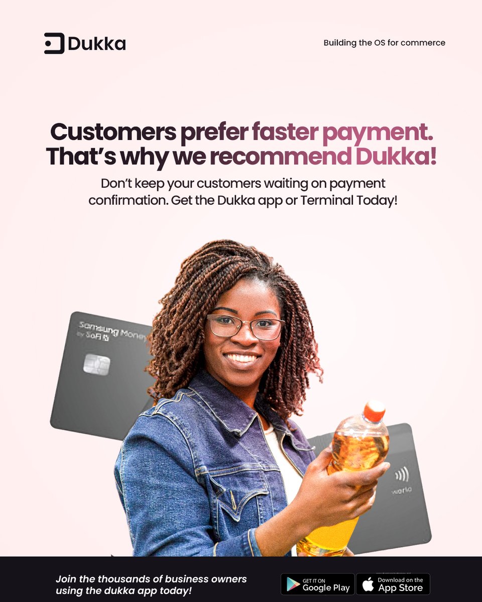 When your customers buy from you, Don't keepp them waiting. Make payments snappy. We recommend using the Dukka app/terminal to process payments seamlessly. Get the Dukka app/terminal today!

#Dukka Laho II #business #businessowner #smallbusiness #entrepreneur #friday INEC #sales