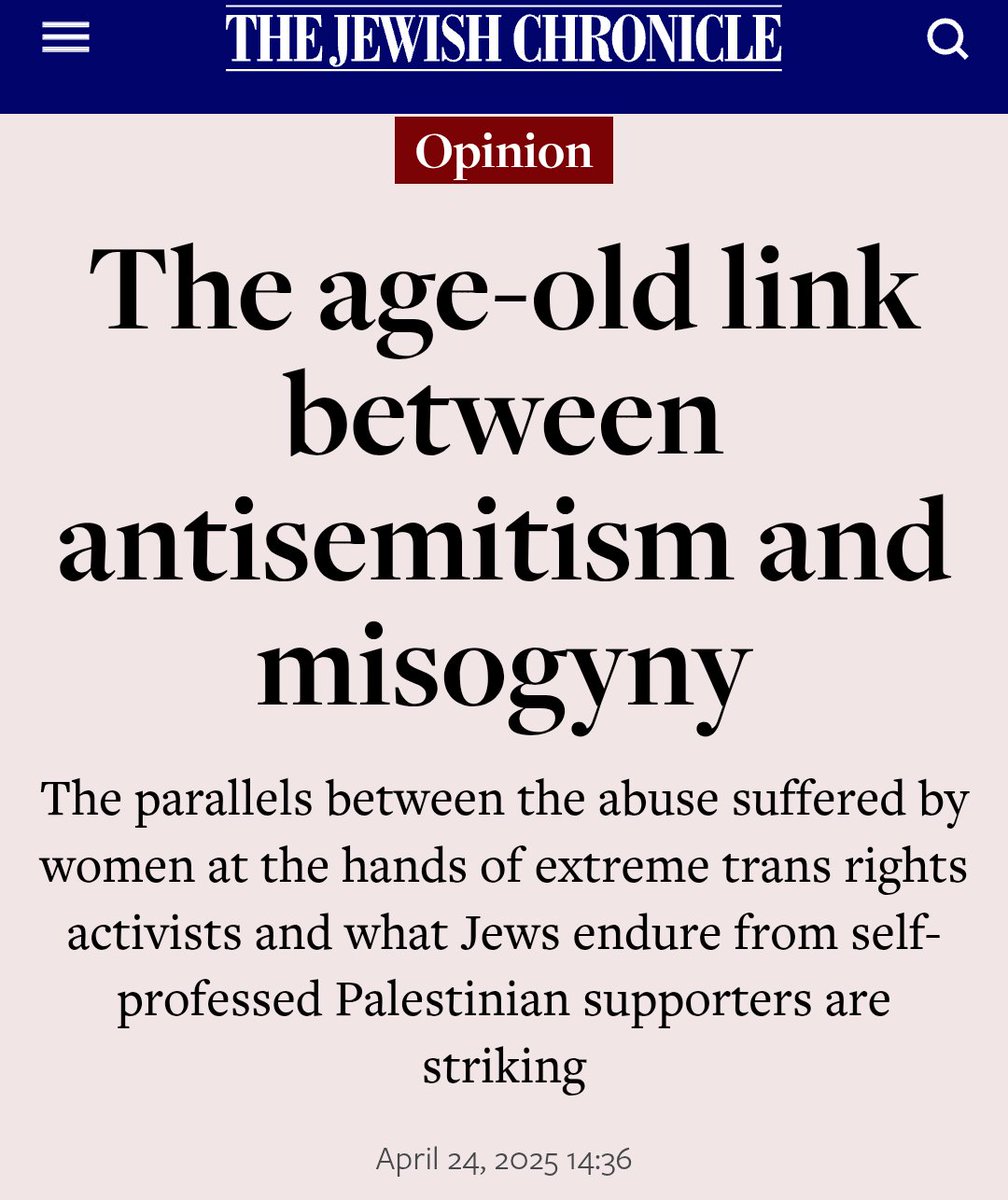 I'm in the <a href="/JewishChron/">The Jewish Chronicle</a> this week, writing about how misogyny and antisemitism have operated hand-in-glove down the ages, and how in the 21st century, it's the turn of the Western Left to reunite this unholy alliance.

(Link in reply.)