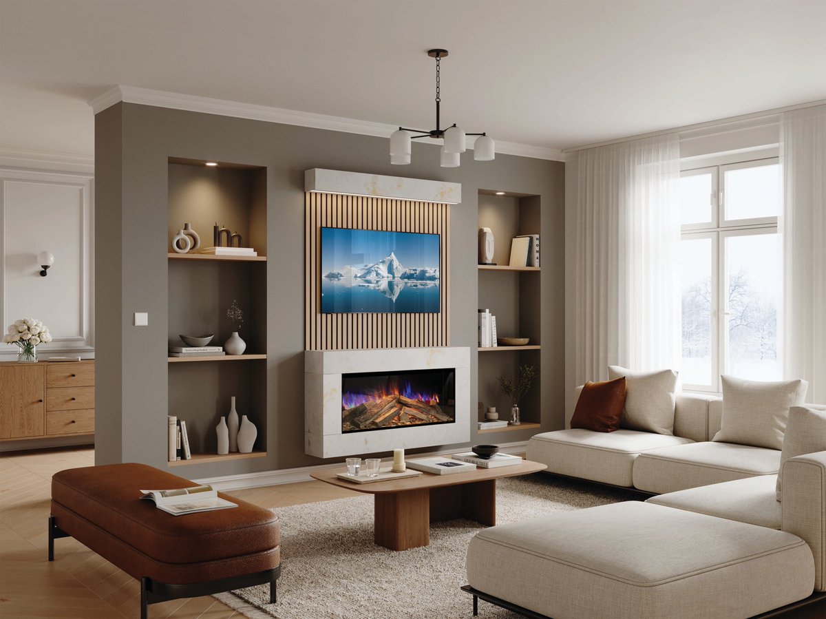 Evonicfires's tweet image. The Chiswick suite blends sleek design with modern convenience. Choose from a 1000 or 1500 slimline fire, with pre-cut black or oak slats, flat wall fix, LED pelmet &amp;amp; TV-ready layout. A stunning centrepiece for any space.
 
More info: evonicfires.co.uk/suites-chiswic…
 
#evonicfires