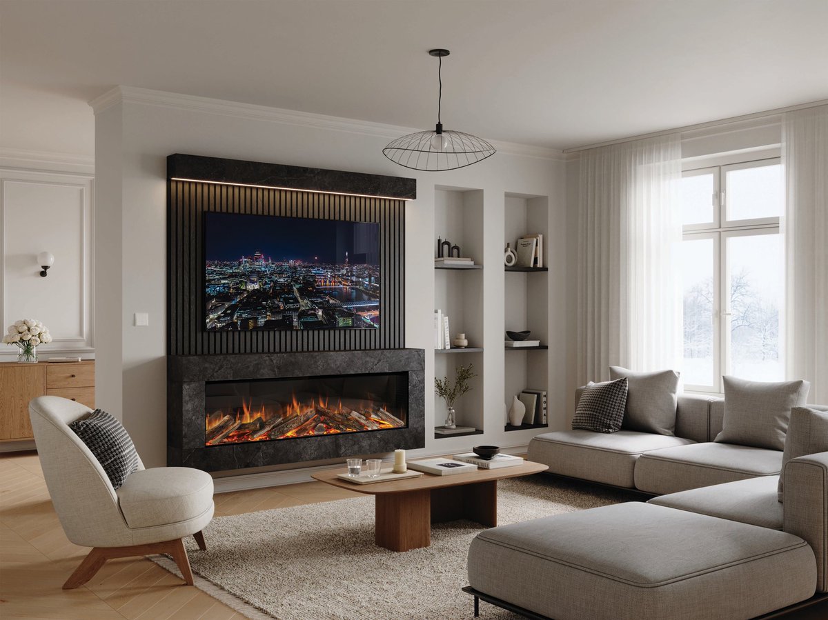 Evonicfires's tweet image. The Chiswick suite blends sleek design with modern convenience. Choose from a 1000 or 1500 slimline fire, with pre-cut black or oak slats, flat wall fix, LED pelmet &amp;amp; TV-ready layout. A stunning centrepiece for any space.
 
More info: evonicfires.co.uk/suites-chiswic…
 
#evonicfires