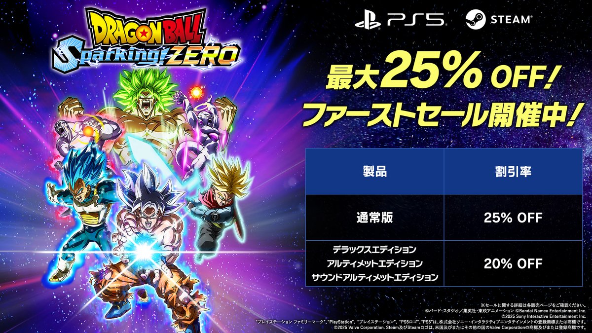 最大25%OFF✨ PS5®版&STEAM®版 ファーストセール開催中