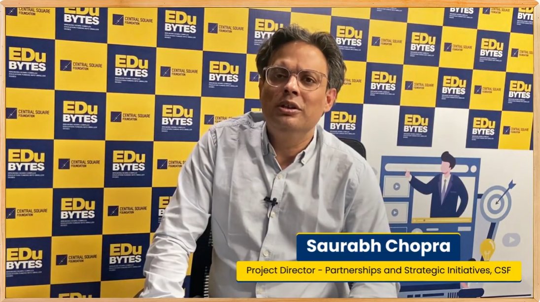 CSF_India's tweet photo. "Quality education has a multiplier effect on sectors associated with overall social development, making it a high-impact investment for #CSR".
In the latest episode of #EDuBytes, CSF's Saurabh Chopra (Project Director – Partnerships and Strategic Initiatives) delves into the pivotal role of Corporate Social Responsibility (CSR) in advancing India's foundational learning goals.
🔗Watch: https://t.co/EkGo75jNZa
With a Mission-aligned approach to CSR, we can together ensure that all children receive a strong educational foundation and India moves ahead in its journey of becoming a #ViksitBharat!
#CSRinEducation #NIPUNBharat #SocialImpact