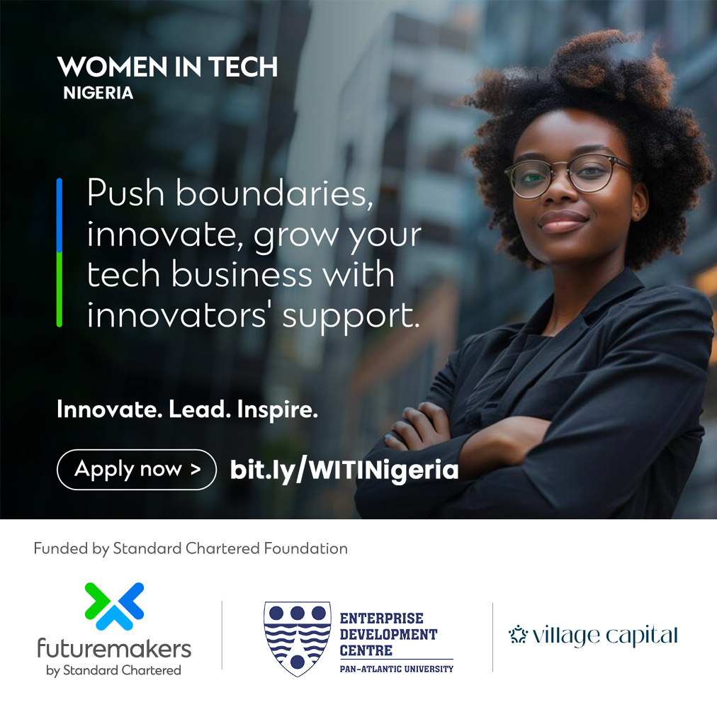 👩‍💻 Are you a woman in tech with big dreams?

Apply for the WITI Nigeria 2025 Cohort!
✅ Mentorship
✅ Tech training
✅ Investor access
✅ Growth support
Proudly sponsored by <a href="/StanChart/">Standard Chartered</a> 

🔗 Apply now: bit.ly/WITINigeria
#WITINigeria #WomenInTechNG #EDCxVillageCapital