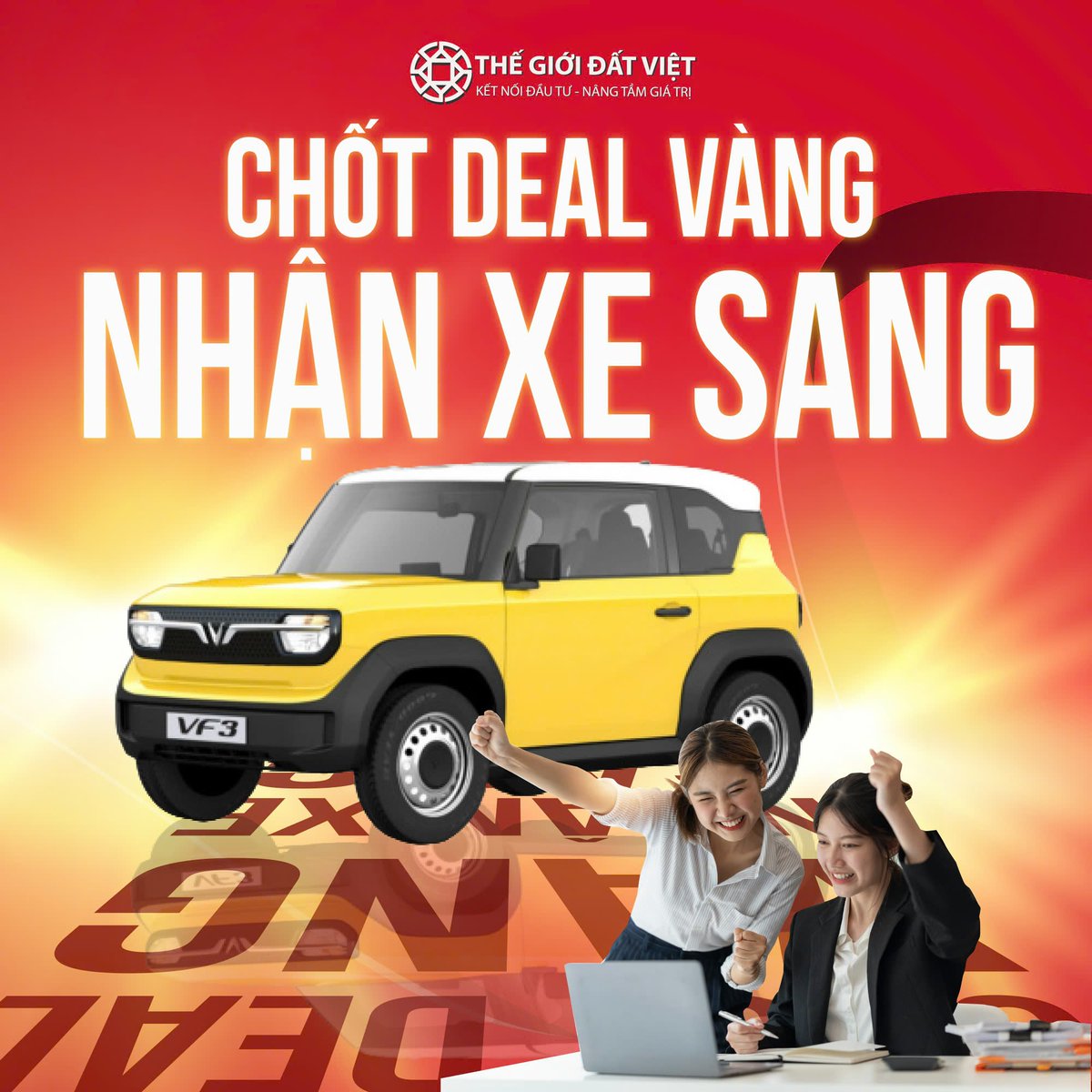 pinetwork36's tweet photo. 💥 CHỐT DEAL VÀNG – NHẬN XẾ SANG
Không phải mơ – Thế Giới Đất Việt chơi lớn thật đấy!
📣 Chỉ cần bạn là TOP SALE, phần thưởng là nguyên con VF3 xịn sò đang chờ bạn dắt về quê ra mắt ba mẹ!
🎯 Làm sale – mà không “sale mạnh” thì sao rinh được xe? https://t.co/JVxG7FPboq