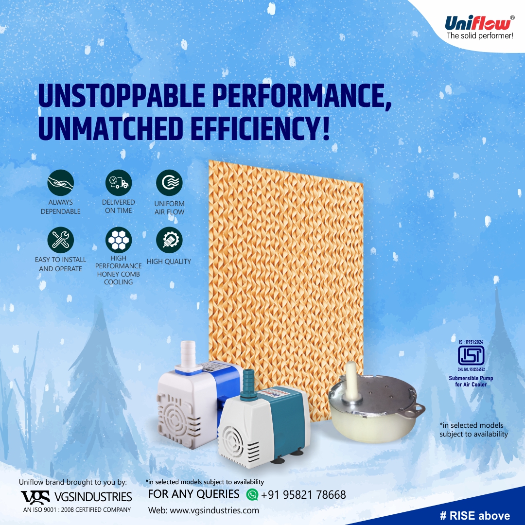 vgsindustries's tweet photo. Power in motion. Flow in action. Freshness delivered.
Swing Motors, Submersible Pumps &amp; Honeycomb Pads — the ultimate trio for powerful cooling &amp; circulation!
Visit us at:
🌐 https://t.co/vVh9gkS7nl

#Uniflow #HoneycombPad #SwingMotor #CoolerPump #industrialcoolers #vgsindustries https://t.co/1qaqayXrcx