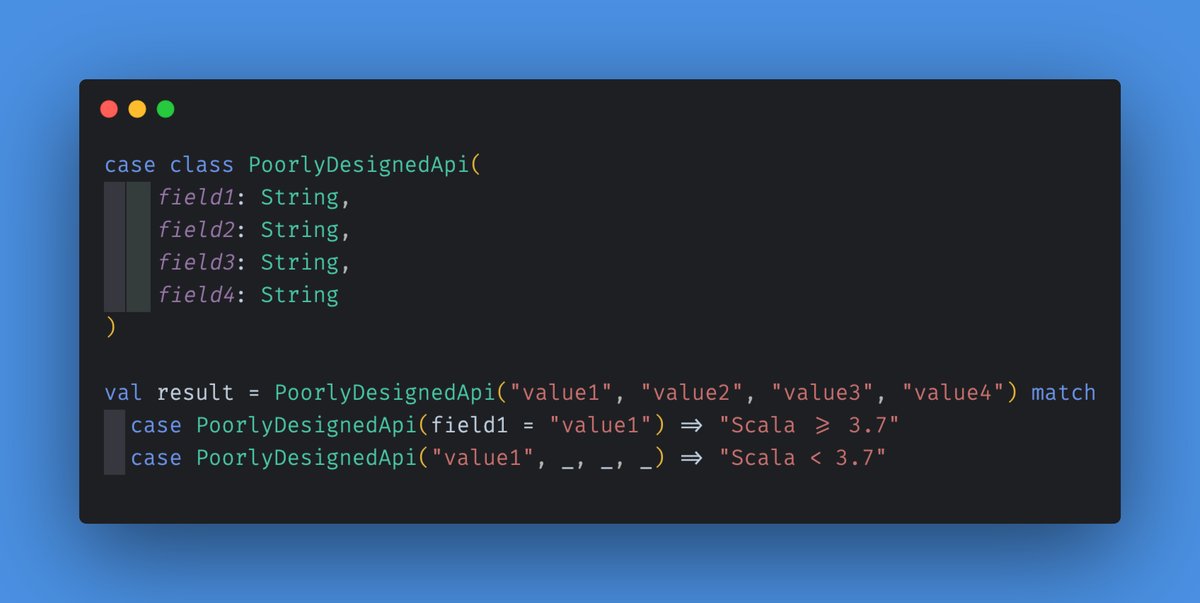 The Scala 3.7 case class decomposition using named fields is just awesome! #scala