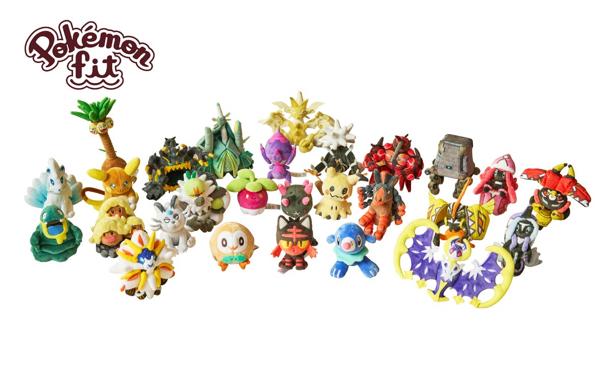 ポケモンのぬいぐるみシリーズ「Pokemon fit」にアローラ地方の