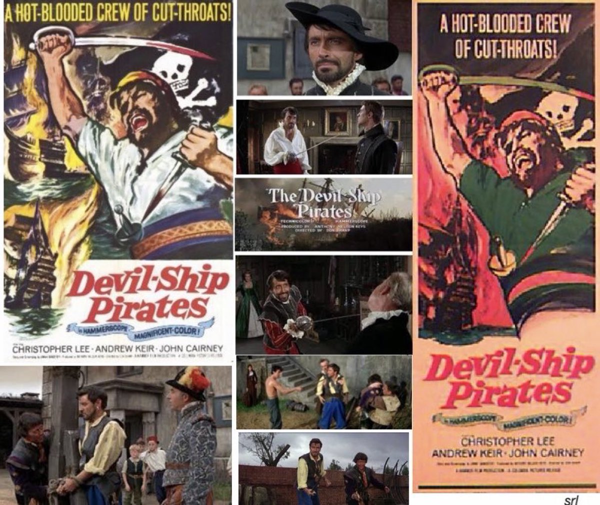 SaveRedlandLibr's tweet photo. 11am TODAY on @Legend__Channel 

The 1964 #Hammer #Action #Thriller film🎥 “The Devil-Ship Pirates” directed by #DonSharp from a screenplay by #JimmySangster

🌟#ChristopherLee #AndrewKeir #JohnCairney #DuncanLamont #MichaelRipper #ErnestClark #BarryWarren #SuzanFarmer https://t.co/W8ueBNoihO