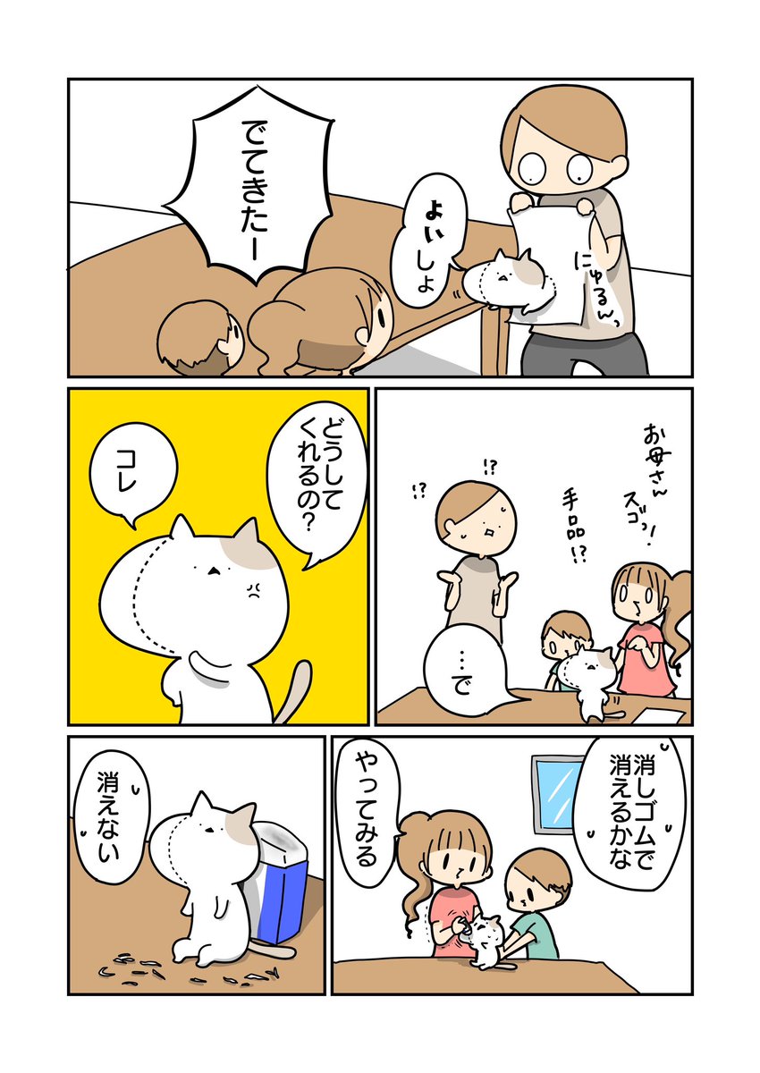 顔の歪みを点線で雑に修正されたネコ(2/3) 