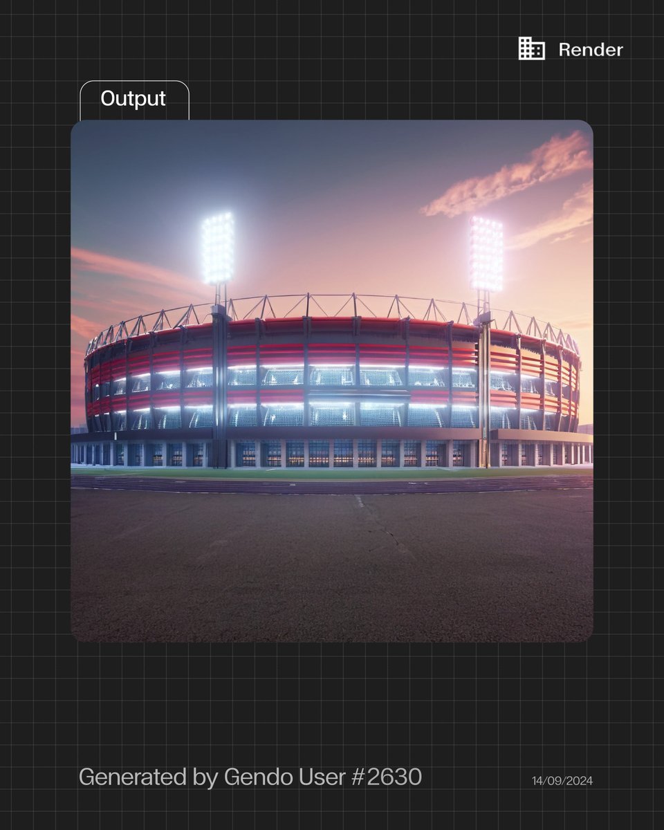 Game-changing design, rendered in seconds. ⚡🏟️ Step into the future of AI-powered visualisation. Try it now - bit.ly/4is4T0J

From urban steel to neon-lit exteriors, our AI-powered tool transforms your concepts into stunning visuals instantly. #GendoAI #AIArchitecture