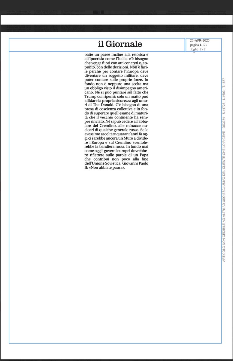 “Non abbiate paura”