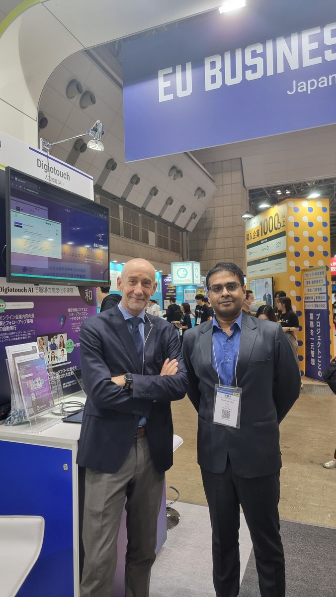 🇪🇺🤝🇯🇵 Yesterday, H.E. <a href="/EUAmbJapan/">ジャン＝エリック・パケ || Jean-Eric Paquet</a> visited <a href="/digiotouchai/">Digiotouch AI</a> booth at <a href="/JapanITWeek/">【公式】Japan IT Week</a>.

<a href="/skdatta2010/">Soumya Kanti Datta</a> explained how it saves 200+ hours annually and supercharges productivity.

They agreed it's a game-changer for the public sector.
👉Try today: digiotouch.ai

<a href="/EUBusinessHub/">EU Business Hub</a>
