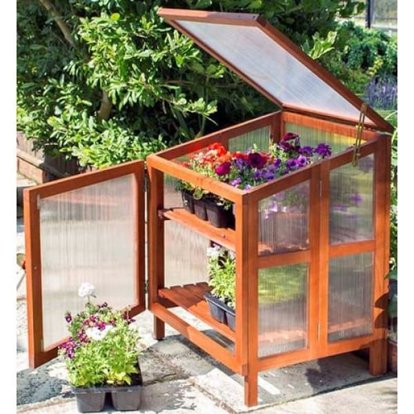 SPECIAL FRIDAY OFFER - SAVE 33%.The  Single Hardwood Cold Frame offers a small convenient way to store, protect &amp; grow seeds cuttings &amp; plants. Now is an ideal time to get your propogation underway. 2 shelves &amp; a stay open lid. Polycarbonate glazing.Normally £150 today  £99.50.