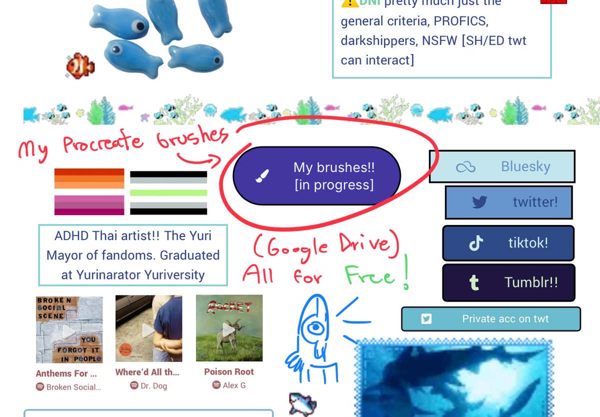 FishsPencil's tweet image. MY PROCREATE BRUSHES ARE NOW ARCHIVED IN A GOOGLE DRIVE FILE LINK IN MY STRAWPAGE!!!! YOU CAN GET THEM NOW FOR FREE!!!!!!! The google drive will update through times with more of my brushes when I make them!! Since many of you requested :)