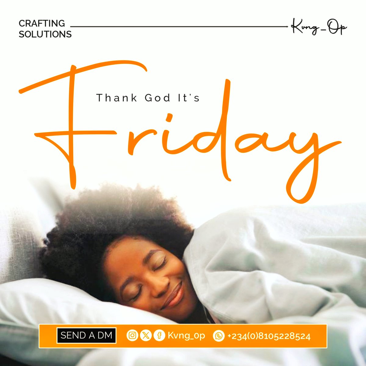 Kvng_Op's tweet image. The weekend just clocked in — and so did the vibes.

Whether you’re resting, designing, or just scrolling…
Thank God It’s Friday!

#TGIF #KvngOpVibes #WeekendLoading