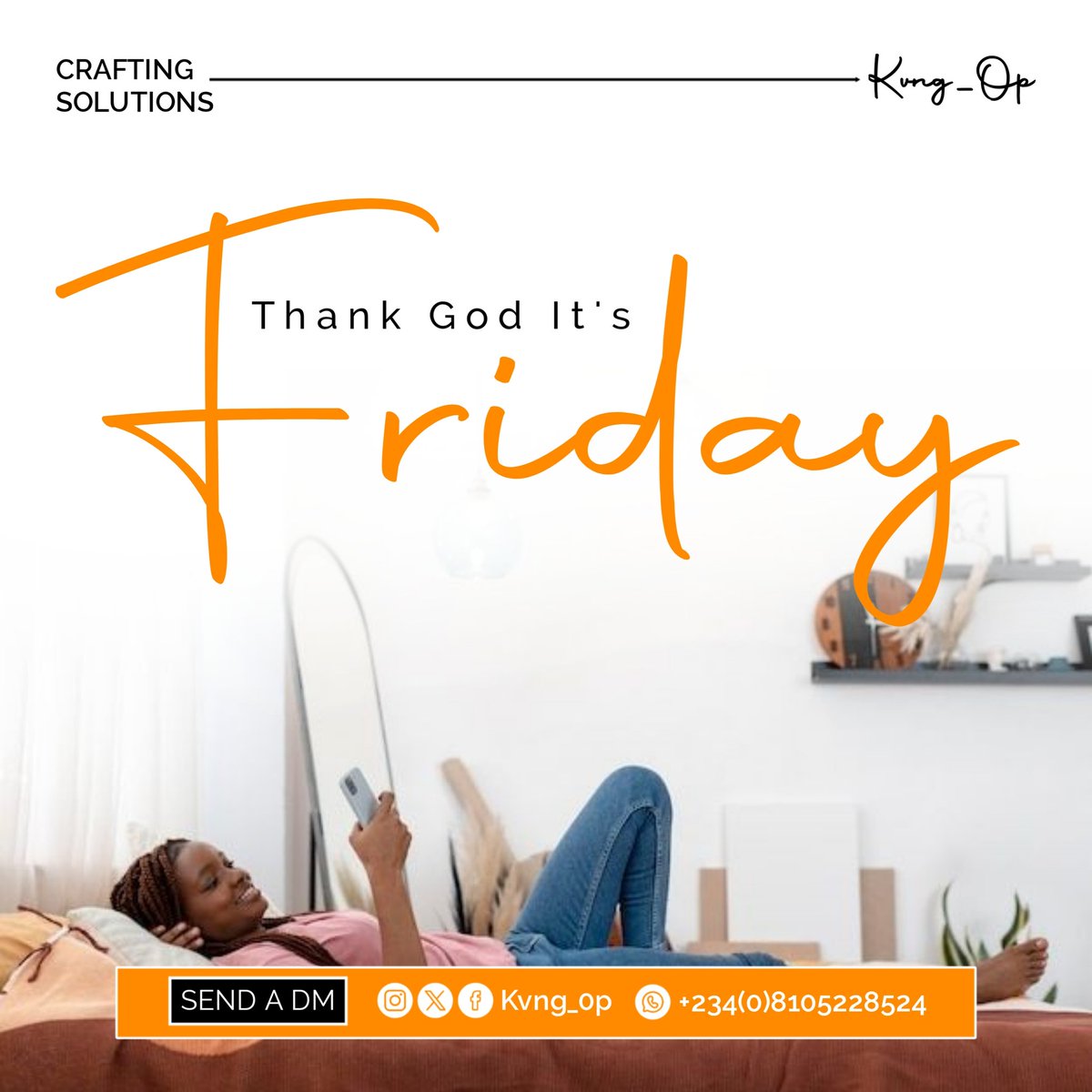 Kvng_Op's tweet image. The weekend just clocked in — and so did the vibes.

Whether you’re resting, designing, or just scrolling…
Thank God It’s Friday!

#TGIF #KvngOpVibes #WeekendLoading