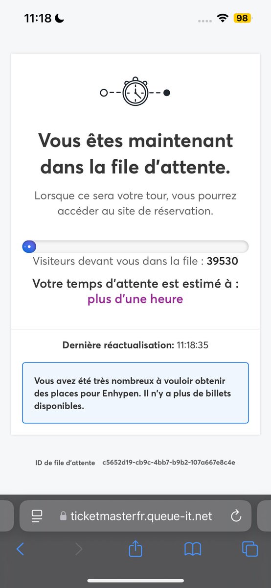 nay (@nadoolset) on Twitter photo C’est tellement la folie..
Ticketmaster la blague n’est plus drôle …
Remettez une date🙏🙏
<a href="/Accor_Arena/">Accor Arena</a> <a href="/AEGPresentsFR/">AEG Presents France</a> <a href="/ENHYPEN_members/">ENHYPEN</a> #enhypeninparis C’est tellement la folie..
Ticketmaster la blague n’est plus drôle …
Remettez une date🙏🙏
<a href="/Accor_Arena/">Accor Arena</a> <a href="/AEGPresentsFR/">AEG Presents France</a> <a href="/ENHYPEN_members/">ENHYPEN</a> #enhypeninparis